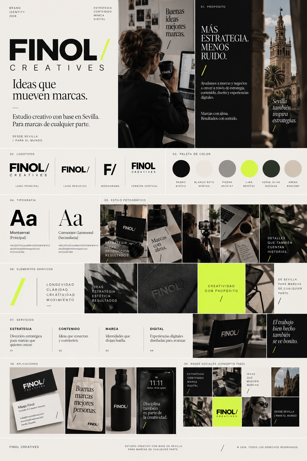 Identidad visual de FINOL: logotipo, colores y aplicaciones